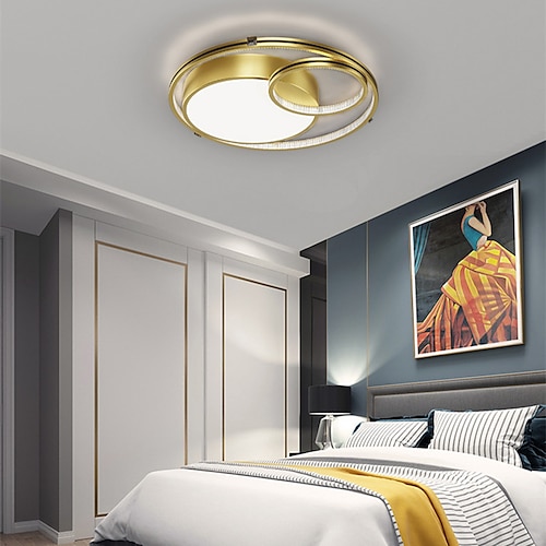 

LED Ceiling Light Modern Black Gold Round 42/52 cm Geometric Shapes Flush Mount Lights Aluminum Artistic Style Modern Style Stylish Painted Finishes 220-240V 110-120V