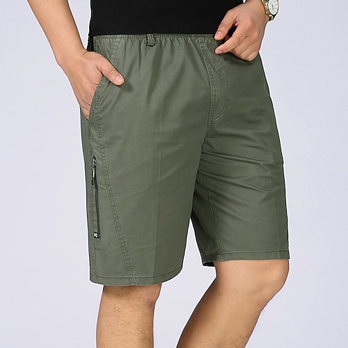 

Men's Hiking Shorts Hiking Cargo Shorts Military Solid Color Summer Outdoor 10 Regular Fit Ripstop Quick Dry Multi Pockets Zipper Pocket Cotton Knee Length Shorts Bottoms Army Green Dark Navy Light