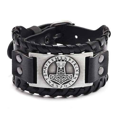 

alloy men's leather bracelet hammer bracelet