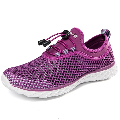 

Women's Hiking Shoes Sneakers Walking Shoes Shock Absorption Breathable Lightweight Wearproof Fishing Hiking Climbing Tulle Spring, Fall, Winter, Summer Black Purple Grey / Round Toe