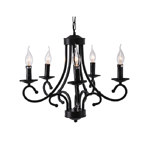 

Chandelier Metal Vintage Style Black Copper Candle Style Classic Basic Painted Finishes Traditional Classic Country 5 6 8 Heads 220-240V 110-120V