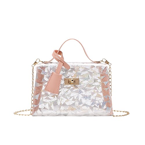 

Women's Sequins Handbags Chain Bag Mobile Phone Bag PVC Plastic Sequin Daily Office & Career White Black Pink