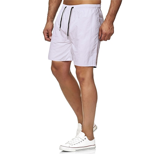 

Men's Casual / Sporty Shorts Short Pants Casual Daily Micro-elastic Solid Color Breathable Sports Mid Waist turmeric Green White Black Blue M L XL XXL 3XL