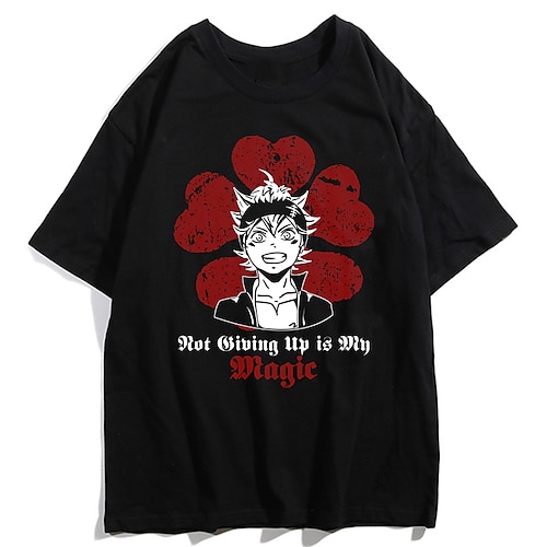 

Inspired by Black Clover Cosplay Cartoon Manga Back To School Print Harajuku Graphic Kawaii T shirt For Men's Women's Adults' Hot Stamping Polyester / Cotton Blend