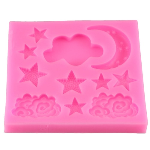 

Cloud Stars Moon Shaped Silicone Mold DIY Chocolate Fondant Cake Decoration Clay Baking Tools