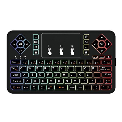 

Factory Outlet Q9-B Bluetooth3.0 Air Mouse Mini Keyboard Novelty Luminous Multicolor Backlit 80 pcs Keys