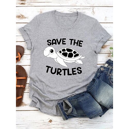

turtle letter print t-shirt