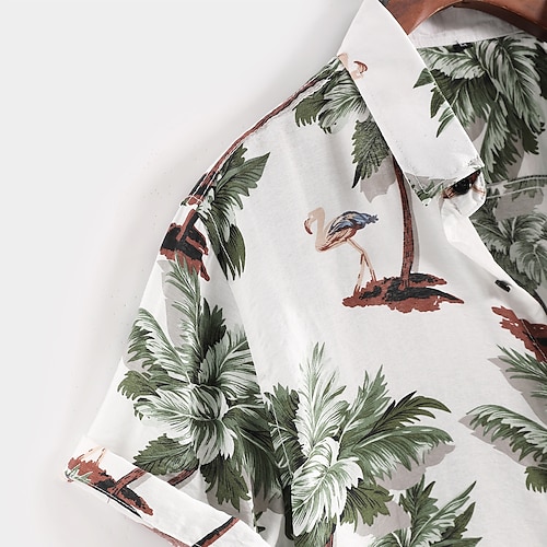 

Men's Shirt Summer Hawaiian Shirt Graphic Shirt Coconut Tree Collar Green Blue Pink White Outdoor Street Short Sleeve Button-Down Clothing Apparel Cotton Designer Casual Hawaiian Comfortable