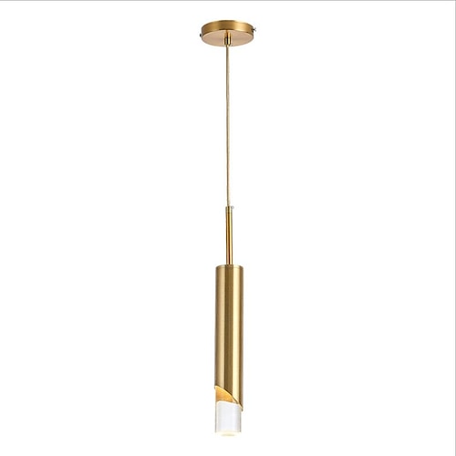 

LED Pendant Light Black Gold Kitchen Island Light Bedside Light 30 cm Cylindrical Tube Design Pendant Light The Bar Coffee Shop Droplight Aluminum 110-240 V