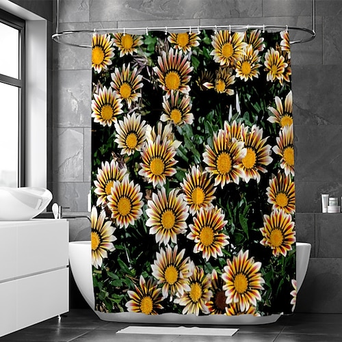 

Among The Flowers Print Waterproof Fabric Shower Curtain For Bathroom Home Decor Covered Bathtub Curtains Liner Includes With Hooks