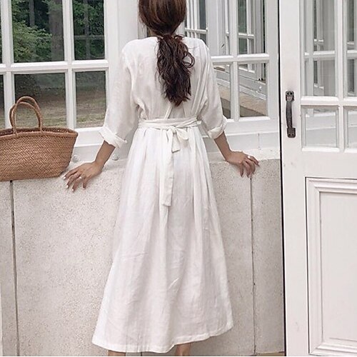 Natural Linen Wrap Dress DARA / Linen Summer Dress / Maxi Wrap