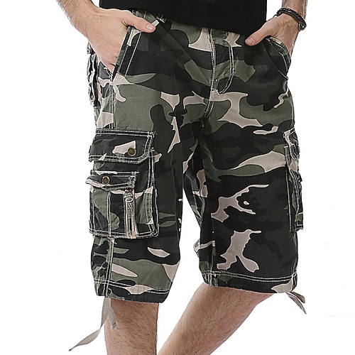 

Men's Hiking Shorts Hiking Cargo Shorts Military Camo Summer Outdoor 12 Ripstop Multi Pockets Breathable Sweat wicking Cotton Knee Length Shorts Purple Army Green Khaki Burgundy Green Work Hunting