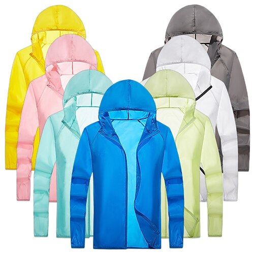 

Men's Women's UPF 50 UV Sun Protection Zip Up Hoodie Long Sleeve Fishing Running Hiking Jacket Windbreaker Summer Outdoor Quick Dry Lightweight Breathable Outerwear Trench Coat Top Camping Climbing