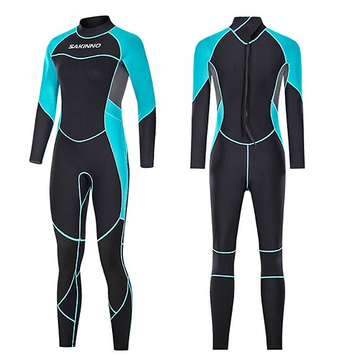 

Women's Full Wetsuit 3mm Nylon SCR Neoprene Diving Suit Thermal Warm Quick Dry High Elasticity Long Sleeve Back Zip - Swimming Diving Surfing Patchwork Autumn / Fall Winter Spring / Summer