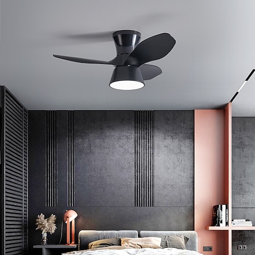 

LED Ceiling Fan Light Black White Brown 80cm Dimmable Geometric Shapes Ceiling Fan ABS Artistic Style Vintage Style Modern Style Painted Finishes 220-240V 110-120V