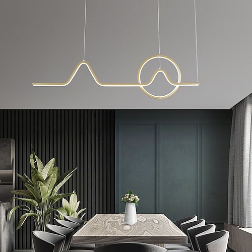 

LED Pendant Light Kitchen Island Light Black White 90 cm Cluster Design Geometric Shapes Pendant Light Aluminum Modern Style Geometrical Minimalist Painted Finishes 220-240V 110-120V