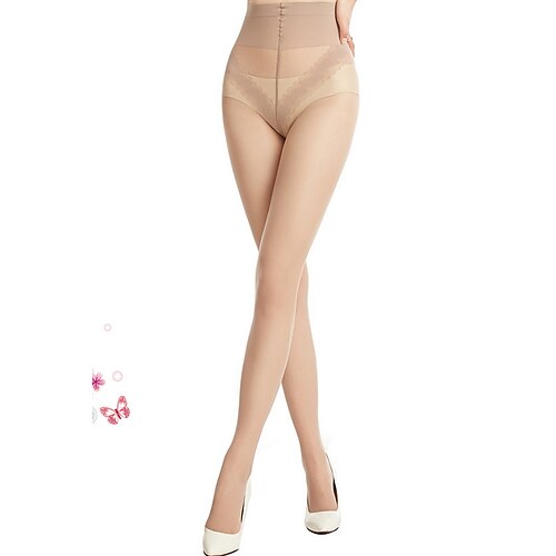

Women's 1 Pair Pantyhose Nylon Daily Thin Black Beige