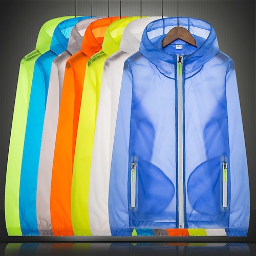 

Men's Women's UPF 50 UV Sun Protection Zip Up Hoodie Long Sleeve Fishing Running Hiking Jacket Windbreaker Summer Outdoor Breathable Quick Dry Lightweight Outerwear Coat Top Hunting Climbing