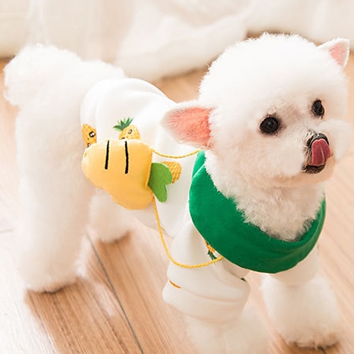 

Dog Sweatshirts Sweatshirt Dog clothes Pineapple Leisure For Indoor and Outdoor Use Casual / Daily Outdoor Winter Dog Clothes Puppy Clothes Dog Outfits Warm White Sweatshirts