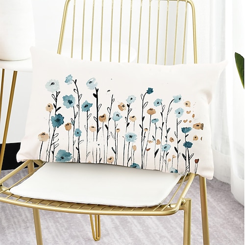 

Retro Flower Double Side Cushion Cover 1PC Soft Decorative Square Pillowcase for Sofa bedroom Car Chair Superior Quality Outdoor Cushion Patio Throw Pillow Covers for Garden Farmhouse Bench Couch