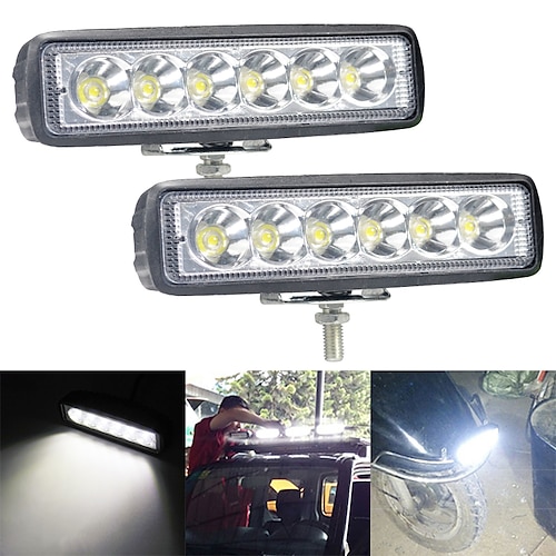 

1PC Driving Offroad Fog Lights Led Bar Work Car Light 18W 12V Universal 4WD Beams Work Spotlight Flood Lamp