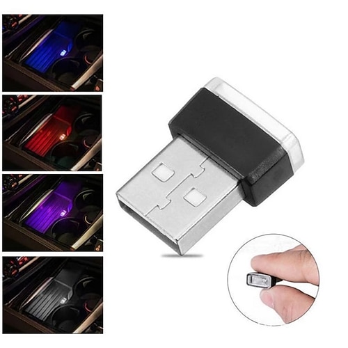 

1pc Mini USB LED Car Light Auto Interior Atmosphere Light Decorative Lamp Emergency Lighting Auto Colorful Light Car Accessories