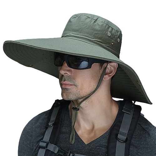 Sun Hat For Men,upf50 Waterproof Wide-brim Boonie-hat Sun-hat Fishing-hat For Safari Hiking Beach Garden Navy Blue