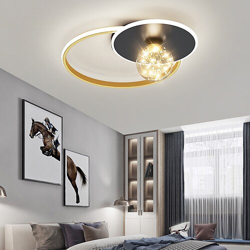 

LED Ceiling Light 40 50 cm LED Modern Flush Mount Lights Metal Modern Style Geometrical Painted Finishes Acrylic Glass Lampshade Light String Natural White 6W