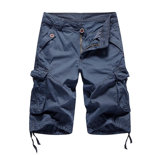 

Men's Cargo Shorts Multi Pocket Multiple Pockets Solid Color Outdoor Sports Knee Length Casual Daily Cargo Athleisure ArmyGreen turmeric Inelastic
