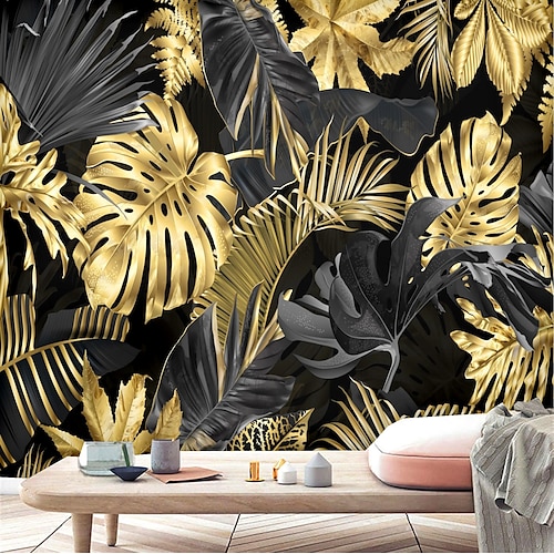 

Mural Wallpaper Wall Sticker Covering Print Peel and Stick Removable Tropical Palm Leaf Canvas Home Décor