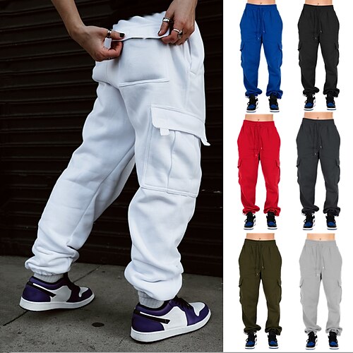 

Women's Joggers Cargo Pants Drawstring Baggy Bottoms Athletic Athleisure Winter Breathable Soft Sweat wicking Gym Workout Running Jogging Sportswear Activewear Solid Colored Army Green Red Light Gray