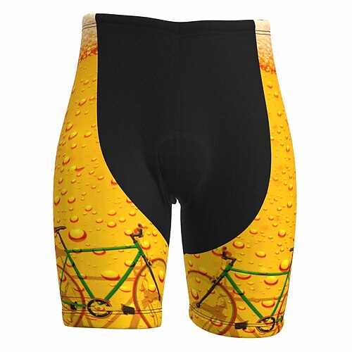 

21Grams Men's Bike Shorts Cycling Padded Shorts Bike Padded Shorts / Chamois Mountain Bike MTB Road Bike Cycling Sports 3D Oktoberfest Beer 3D Pad Cycling Breathable Quick Dry Yellow Polyester Spandex