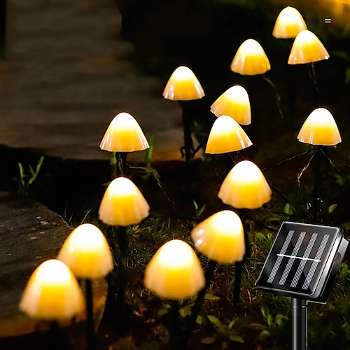 

Outdoor Waterproof Solar LED Mushroom String Lights 6M 30LEDs Garden Decoration 6M 30LEDs Fairy Lamp Garden Path Holiday Decoration Outdoor Solar Patio Landscape Light