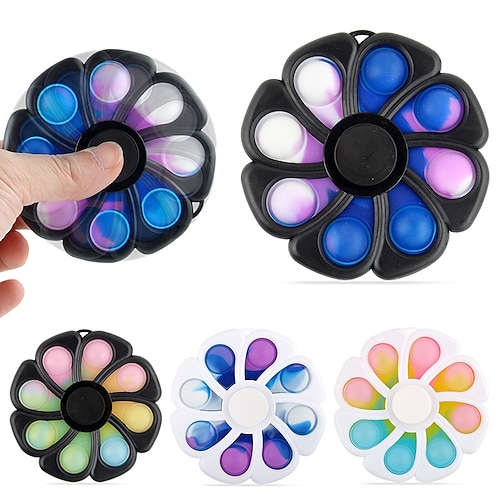 

Simple Dimple Fidget Spinner Toys for Boy Girl 3 Pack, ADHD Anxiety Stress Relief Sensory Fidget Toys for Autistic Christmas Adults, Push Pop Bubble Girls Boys Autism Hand Spinners Toys
