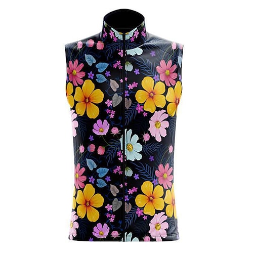 

21Grams Women's Sleeveless Cycling Jersey Summer Spandex Polyester Black Floral Botanical Funny Bike Top Mountain Bike MTB Road Bike Cycling Breathable Quick Dry Moisture Wicking Sports Clothing