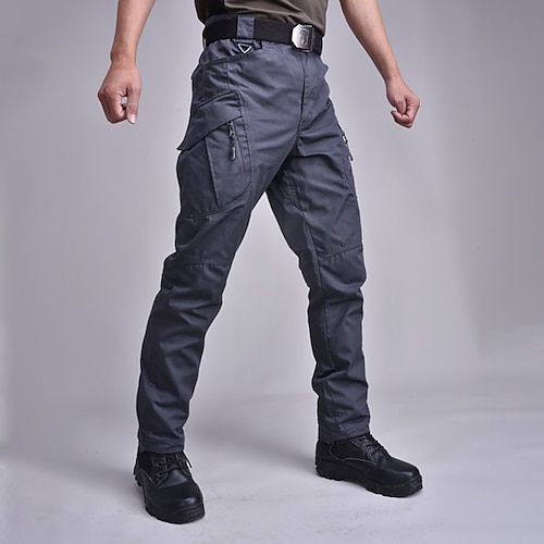 

Men's Tactical Pants Tactical Trousers Zipper Elastic Waist Multi Pocket Solid Color Windproof Comfort Full Length Casual Daily Going out Cotton Blend Sports Stylish ArmyGreen Black Micro-elastic