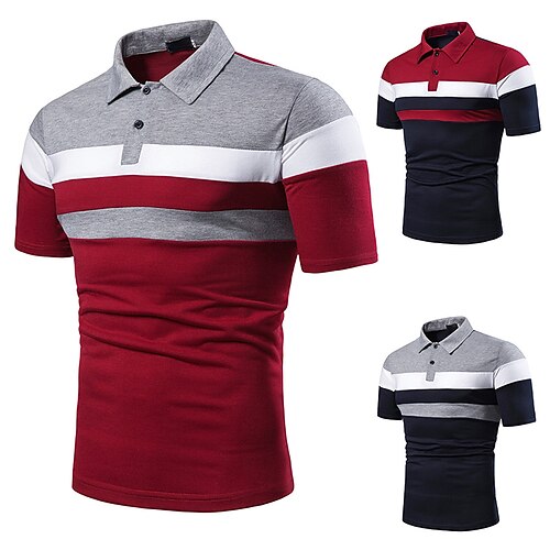 

Men's T shirt Hiking Tee shirt Short Sleeve Tee Tshirt Top Outdoor Quick Dry Lightweight Breathable Sweat wicking Spring Summer Red with green Grey with red Grey with Green Fishing Climbing Camping