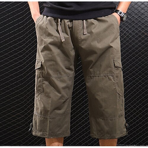 

Men's Hiking Shorts Hiking Cargo Shorts Military Solid Color Summer Outdoor Regular Fit Ripstop Quick Dry Multi Pockets Breathable Cotton Below Knee Capri Pants Bottoms Dark Grey Army Green Grey Brown