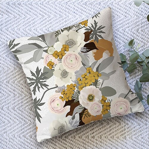 

Art Floral Double Side Cushion Cover 1PC Soft Square Throw Pillow Cover Cushion Case Pillowcase for Bedroom Livingroom Superior Quality Machine Washable Outdoor Cushion for Sofa Couch Bed Chair