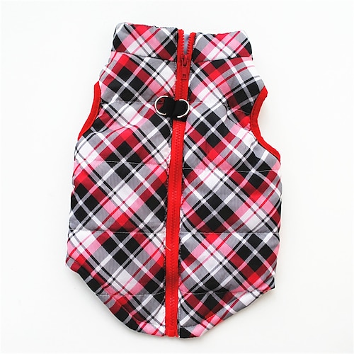 

Dog Costume Vest Dog clothes Plaid / Check Leisure For Indoor and Outdoor Use Casual / Daily Outdoor Winter Dog Clothes Puppy Clothes Dog Outfits Warm Red Costume for Girl and Boy Dog Polyester XS S