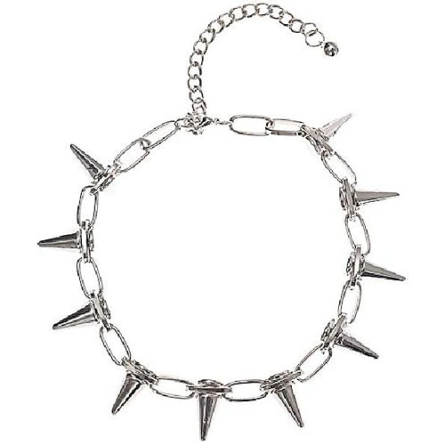 

reaowazo spike chokers for women girls choker goth necklaces mens chain choker collar punk streetwear handmade adjustable vintage rivet jewelry silver
