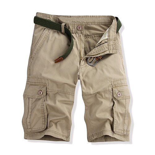 

Men's Cargo Shorts Shorts Hiking Shorts Multi Pocket Straight Leg Solid Colored Comfort Wearable Knee Length Outdoor Daily 100% Cotton Sports Stylish Black Army Green