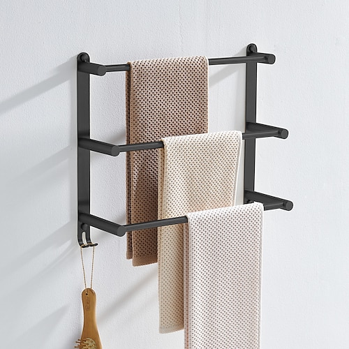 Hand Polishing Finished 3 Tiers Towel Rack Wall Mounted Multilayer - 60cm