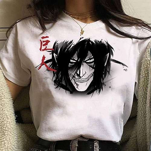 

Inspired by Attack on Titan Cosplay Cartoon Manga Back To School Print Harajuku Graphic Kawaii T-shirt For Men's Women's Adults' Hot Stamping Polyester / Cotton Blend