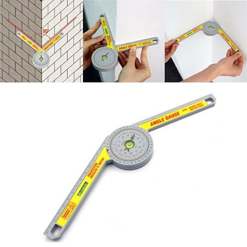 

Portable Miter Saw Protractor Ruler Inclinometer Goniometer Angle Miter Level Multifunction Woodworking Measuring Tool for Inside Outside Measuring Carpenter Tools