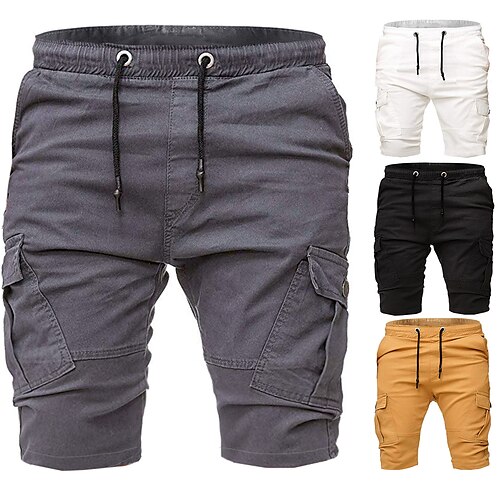 

Men's Hiking Shorts Hiking Cargo Shorts Solid Color Summer Outdoor 12 Loose Ripstop Quick Dry Multi Pockets Lightweight Knee Length Shorts Bottoms Grey Khaki White Black Hunting Fishing Climbing M L