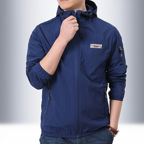 

Men's UPF 50 UV Sun Protection Zip Up Hoodie Long Sleeve Fishing Running Hiking Jacket Windbreaker Summer Outdoor Quick Dry Lightweight Breathable Outerwear Coat Top Hunting Climbing