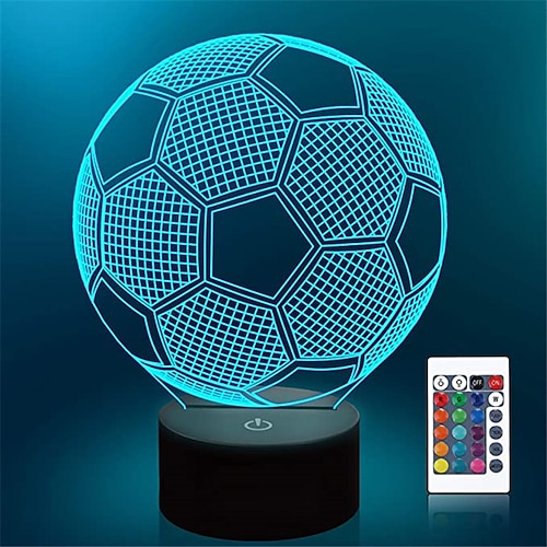 

Football Decoration Light 3D Nightlight Night Light Remote Controlled Touch Sensor Color-Changing Remote Control Touch Christmas New Year's AA Batteries Powered USB 1pc