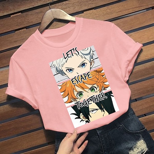 

Inspired by The Promised Neverland Cosplay Cartoon Manga Back To School Print Harajuku Graphic Kawaii T-shirt For Men's Women's Adults' Hot Stamping Polyester / Cotton Blend