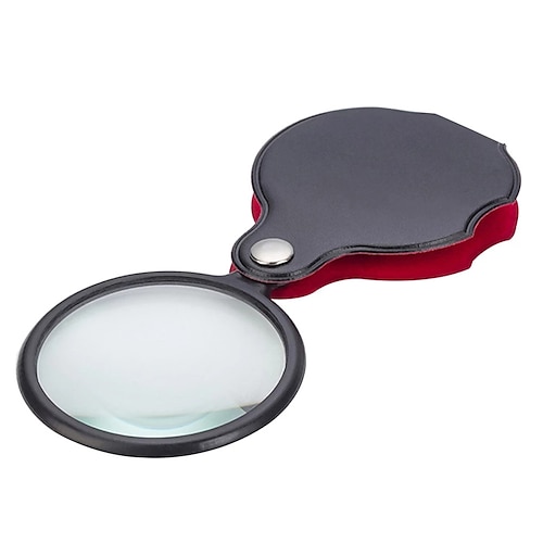 

2pcs Leather Portable Handheld Magnifier Pocket Magnifier for Reading Monocle Magnifying Glass Jewelry Reading Magnifying Glass